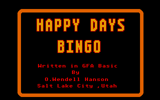 Happy Days Bingo